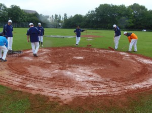 Regen auf dem Caribes Feld